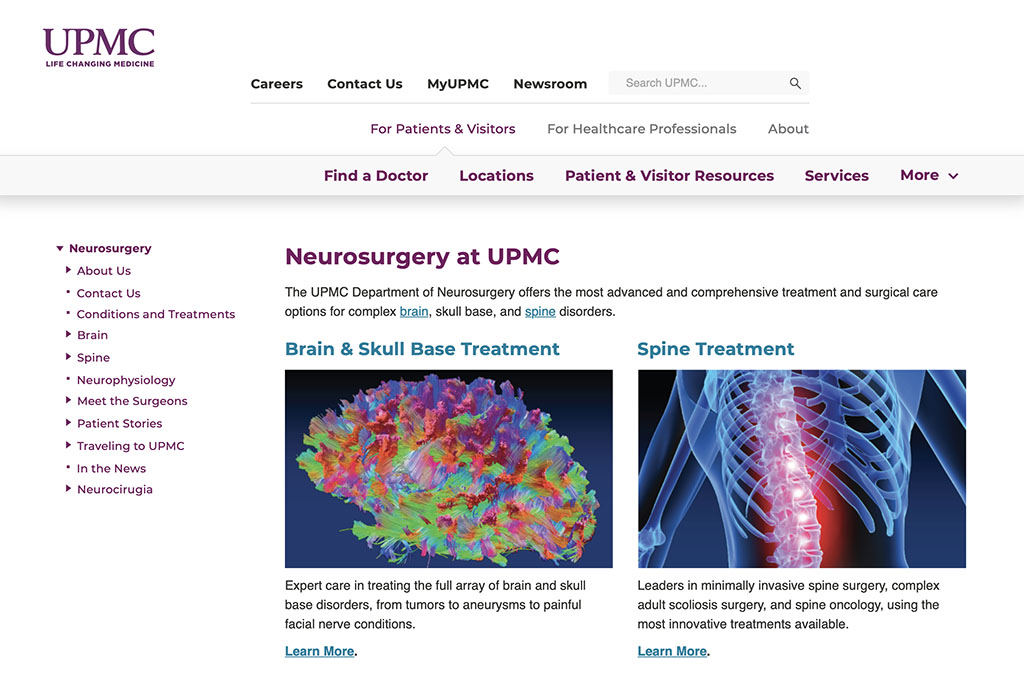 UPMC Neurosurgery Webpages